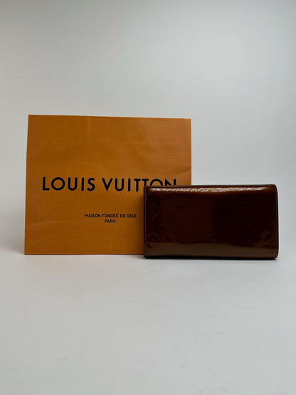 Vintage Louis Vuitton Vernis Leather wallet brown orange
