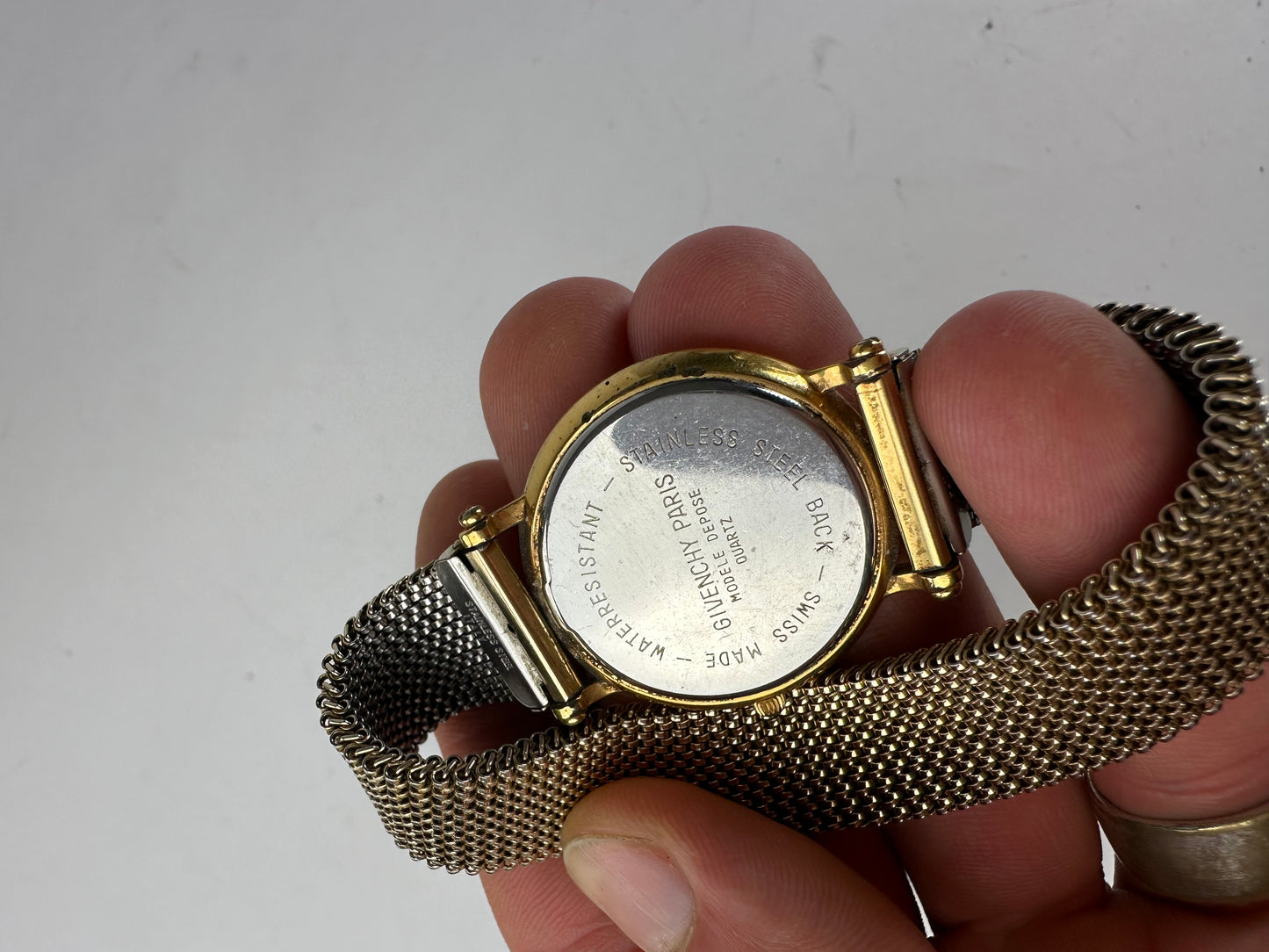 Vintage Givenchy Quartz Watch Gold White