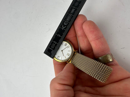 Vintage Givenchy Quartz Watch Gold White