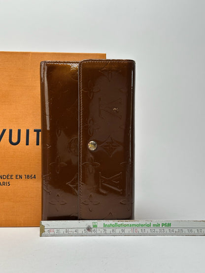 Vintage Louis Vuitton Vernis Leather wallet brown orange