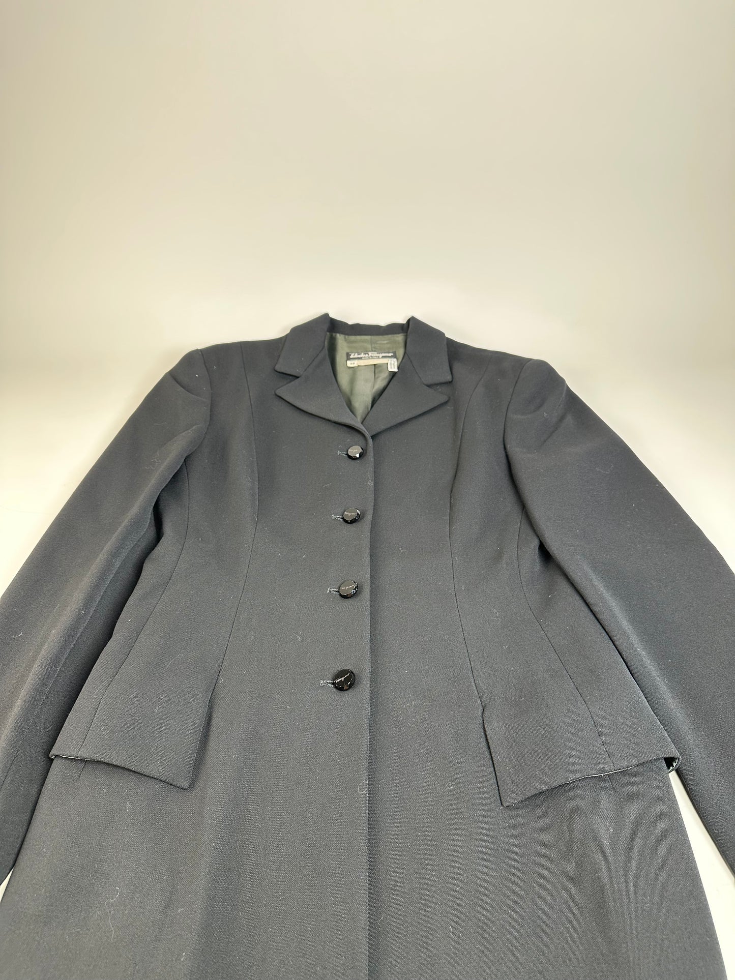Vintage Ferragamo Wool Blazer Black L