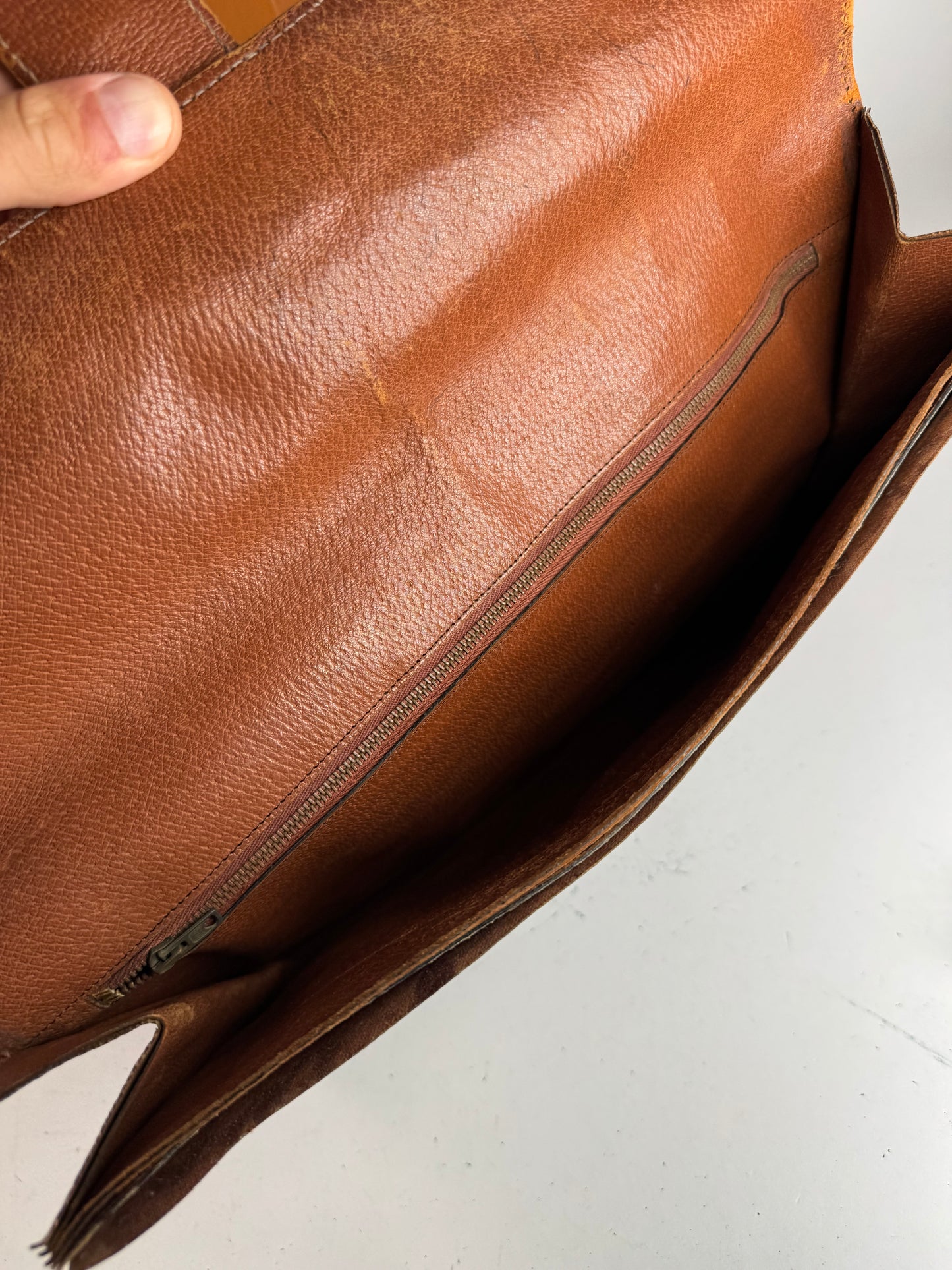 Pochette vintage Louis Vuitton en cuir Monogram marron