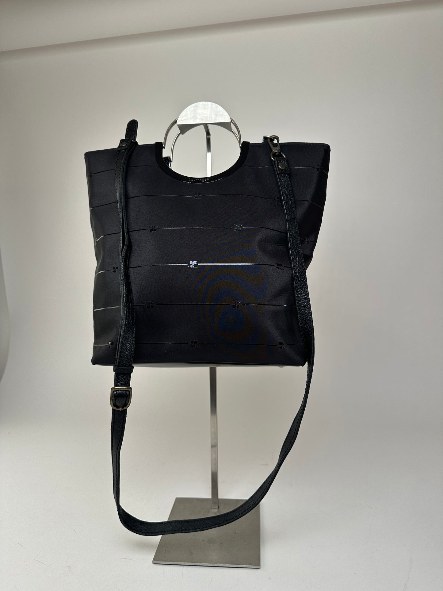 Vintage Courrèges AC Monogram 2Way Tote Bag Black