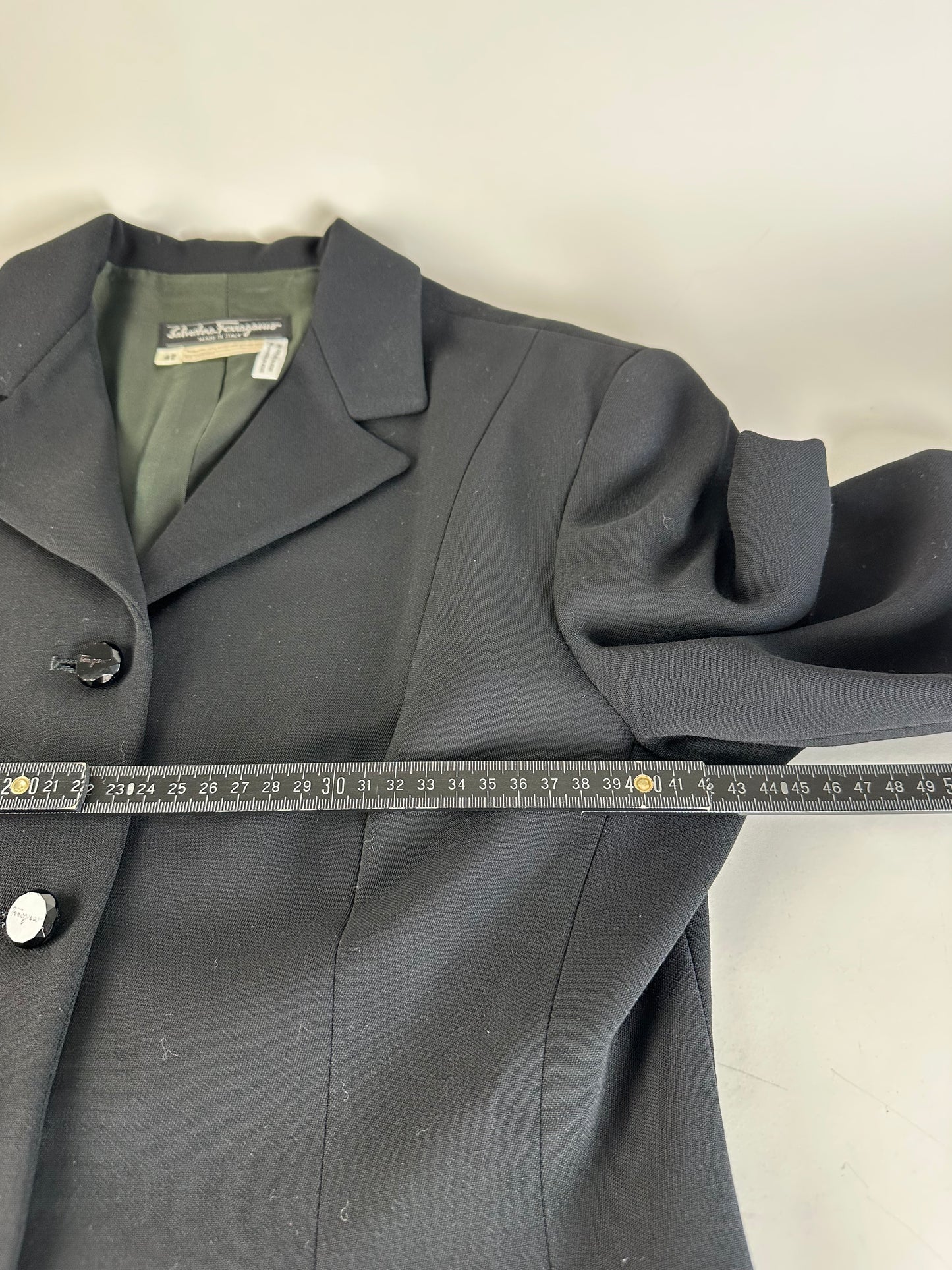 Vintage Ferragamo Wool Blazer Black L