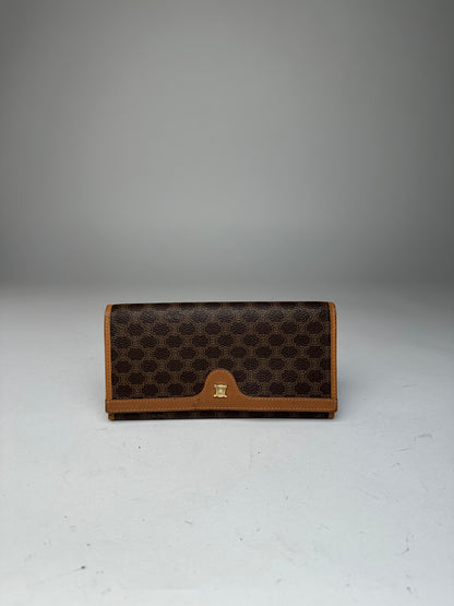 Vintage Celine Paris Triomphe Monogram Leather Wallet Btown