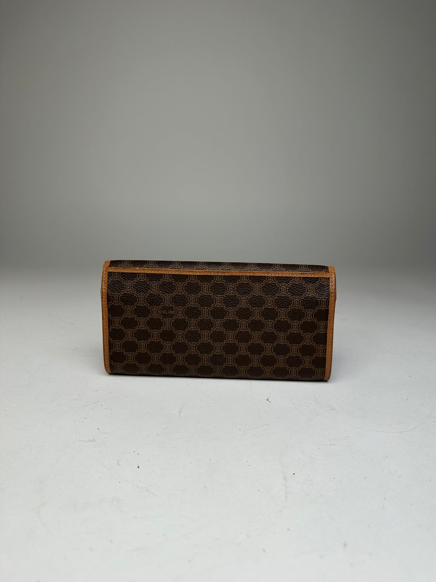 Vintage Celine Paris Triomphe Monogram Leather Wallet Btown