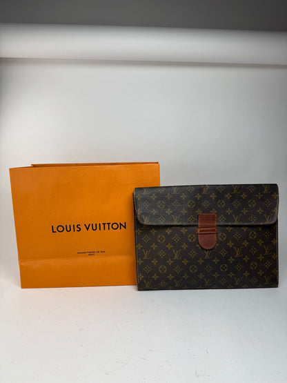 Pochette vintage Louis Vuitton en cuir Monogram marron