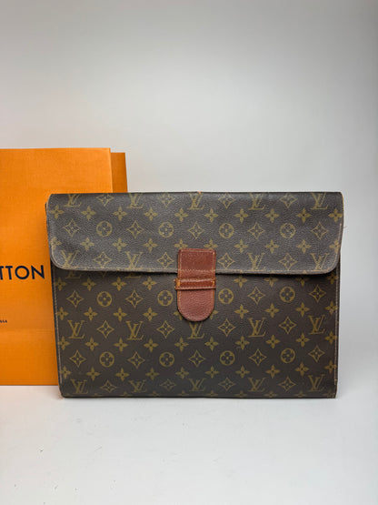 Pochette vintage Louis Vuitton en cuir Monogram marron