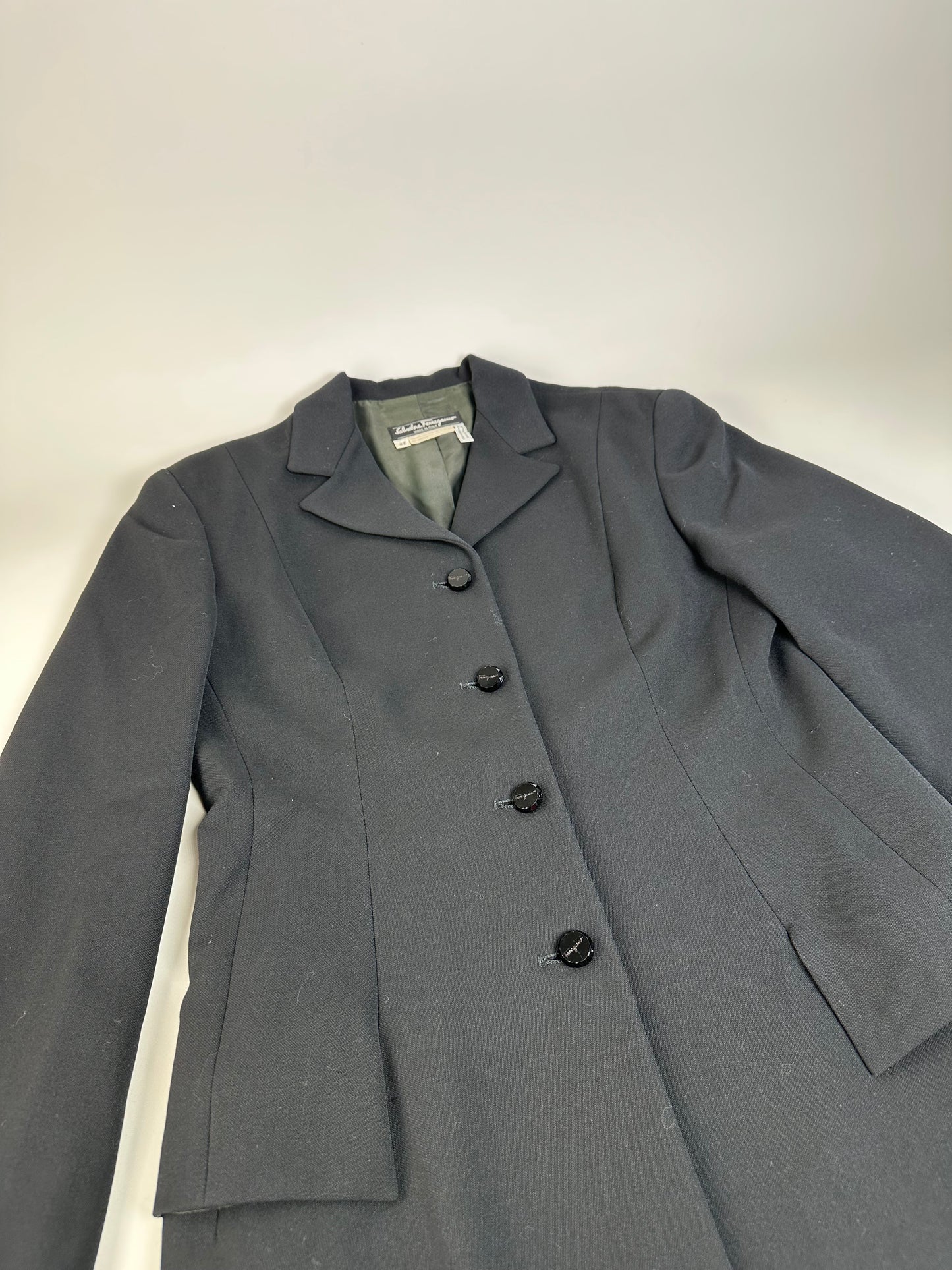 Vintage Ferragamo Wool Blazer Black L