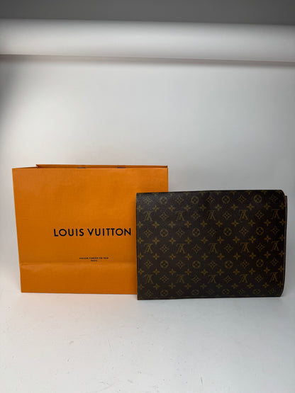 Pochette vintage Louis Vuitton en cuir Monogram marron