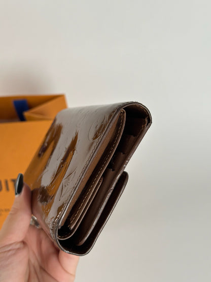 Vintage Louis Vuitton Vernis Leather wallet brown orange