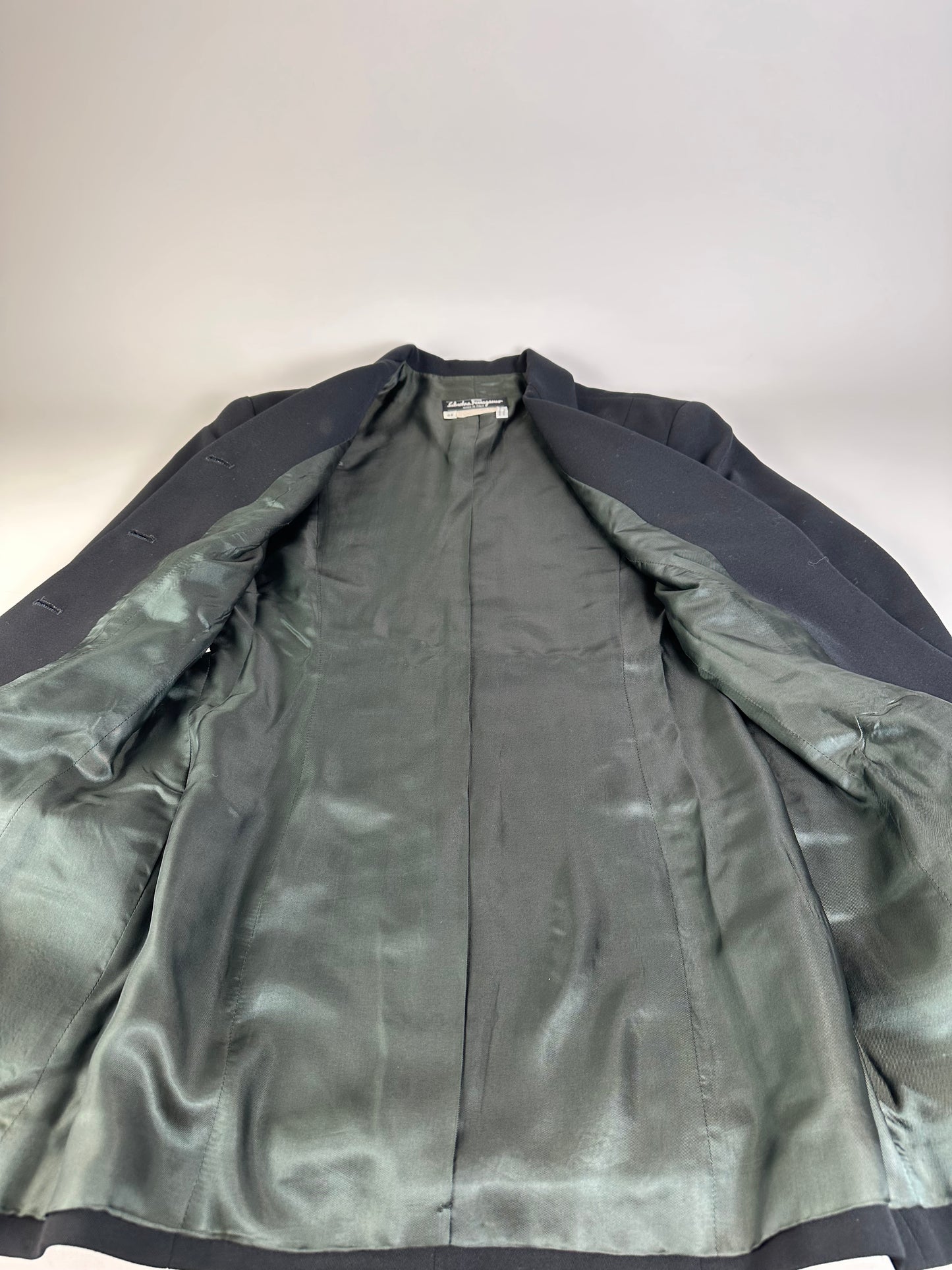 Vintage Ferragamo Wool Blazer Black L