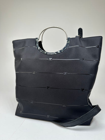 Vintage Courrèges AC Monogram 2Way Tote Bag Black