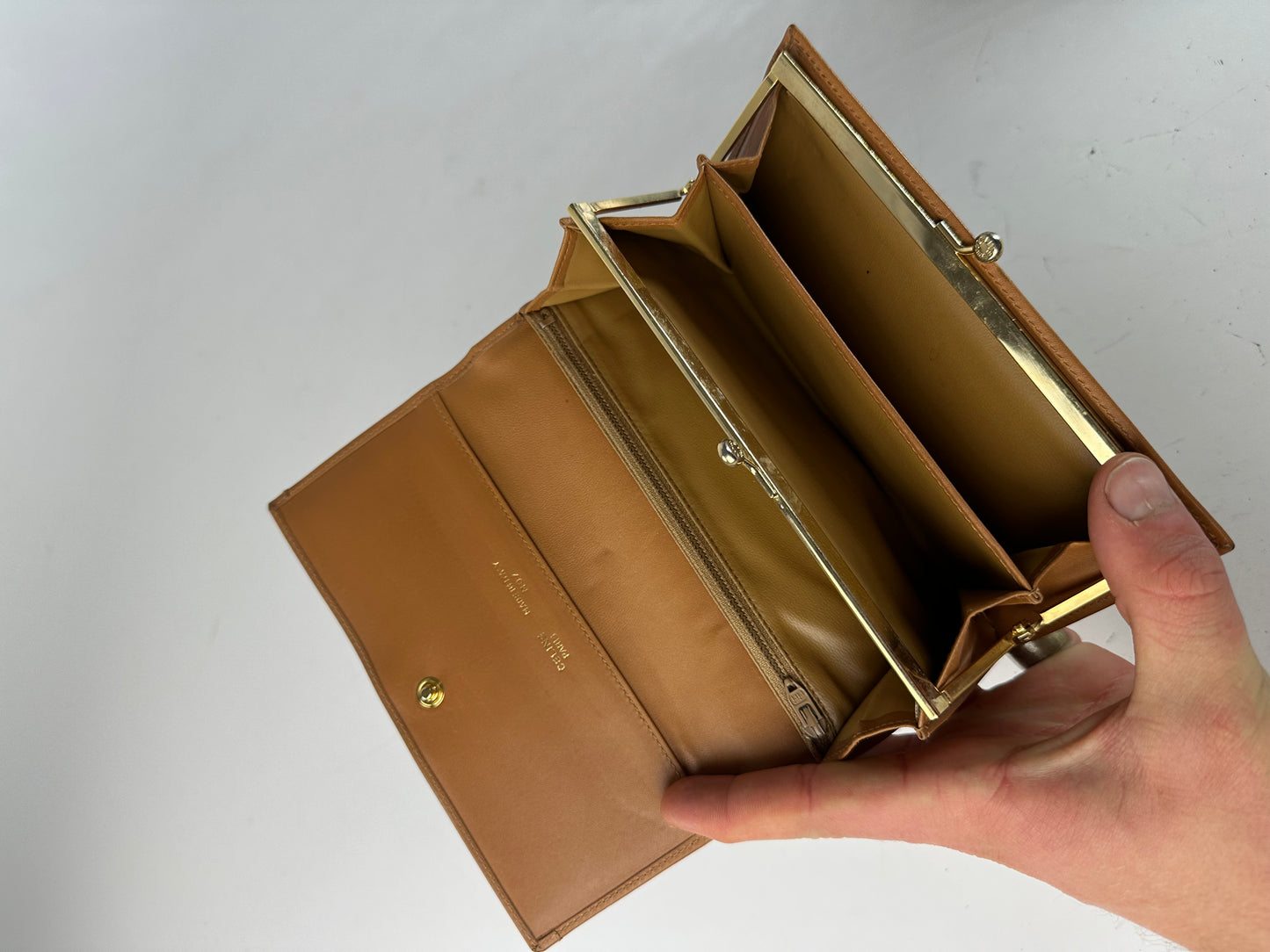 Vintage Celine Paris Triomphe Monogram Leather Wallet Btown