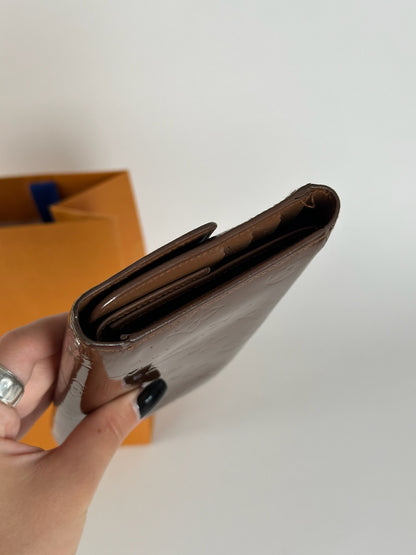 Vintage Louis Vuitton Vernis Leather wallet brown orange
