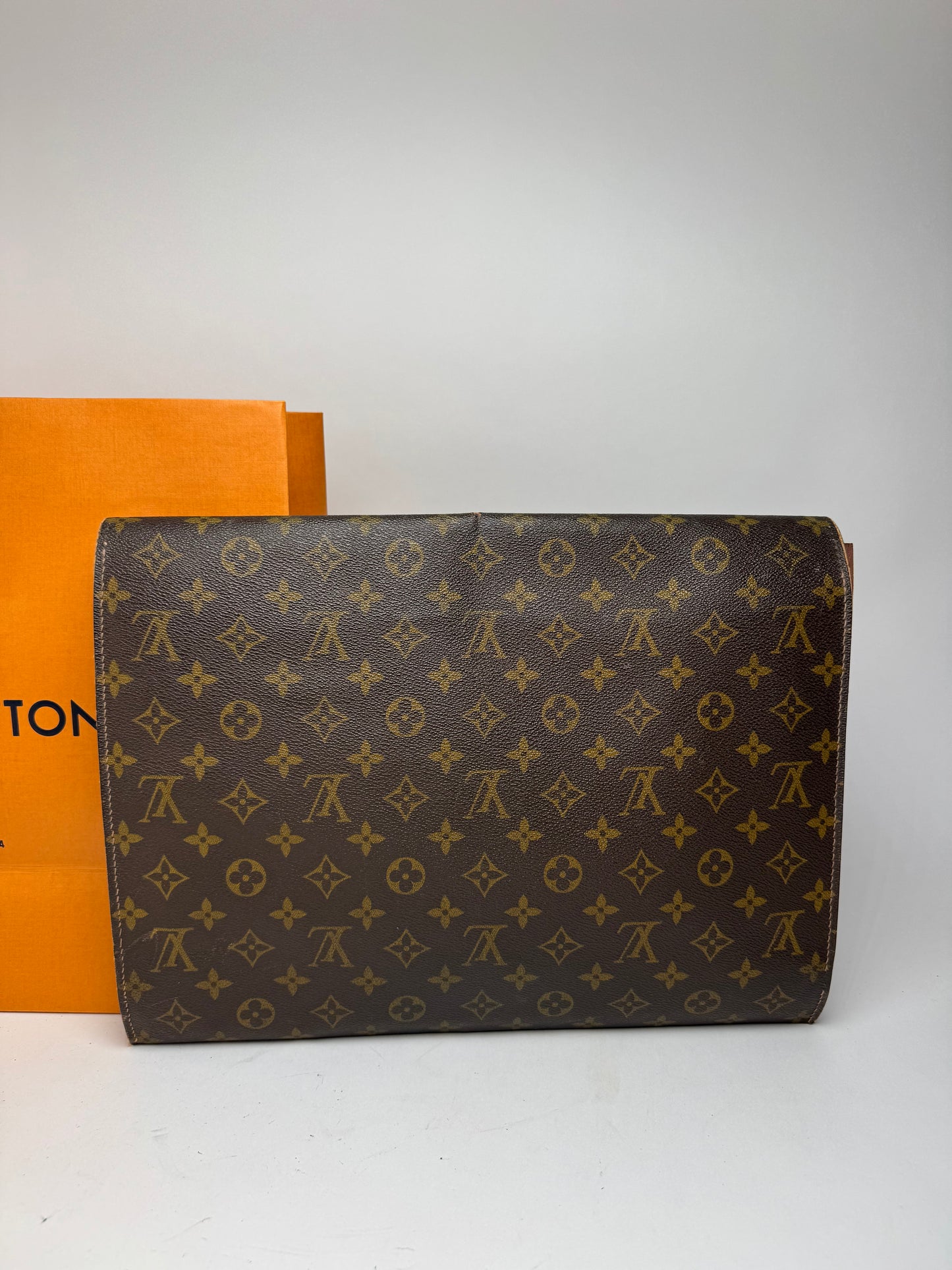 Pochette vintage Louis Vuitton en cuir Monogram marron