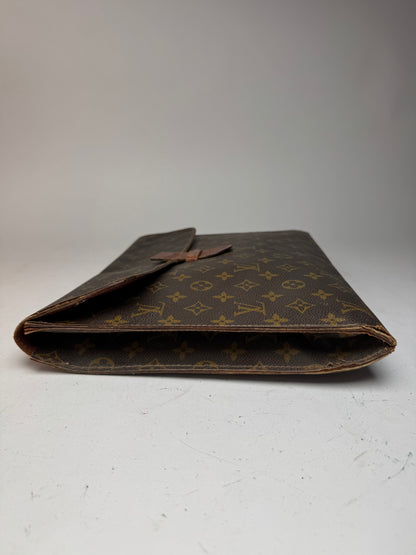 Pochette vintage Louis Vuitton en cuir Monogram marron