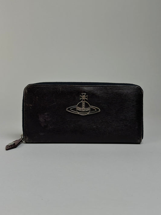 Vintage Vivienne Westwood Textured Leather Bifold Wallet Black