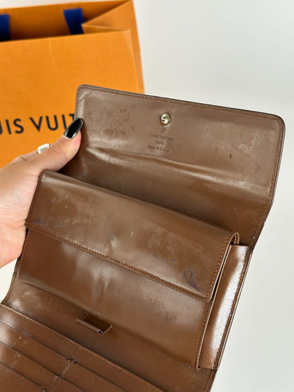 Vintage Louis Vuitton Vernis Leather wallet brown orange
