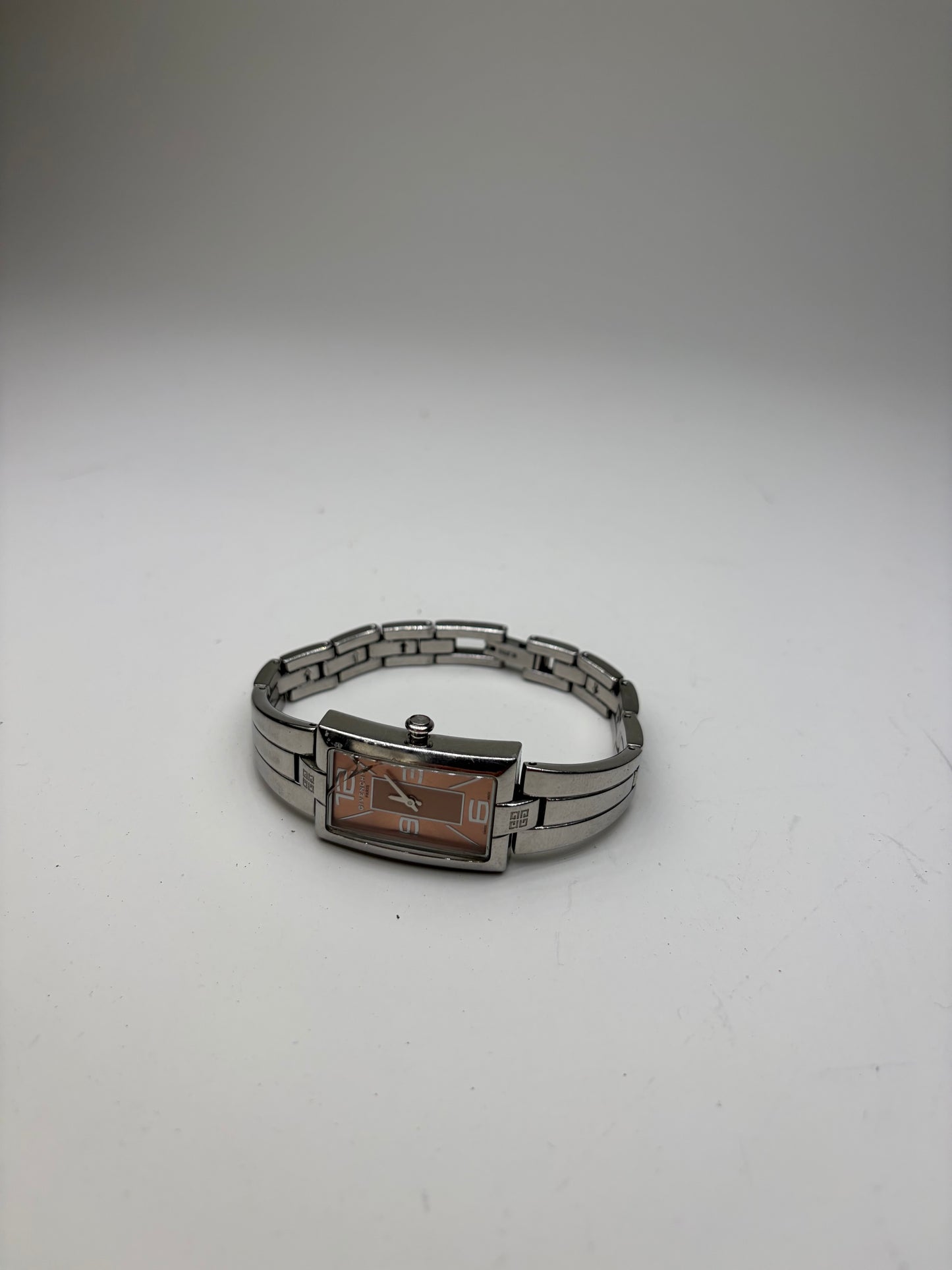 Vintage Givenchy Stainless Steel Bracelet Watch Light Pink
