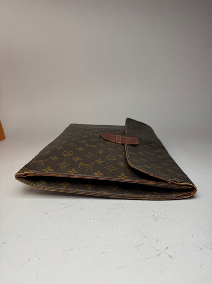 Pochette vintage Louis Vuitton en cuir Monogram marron