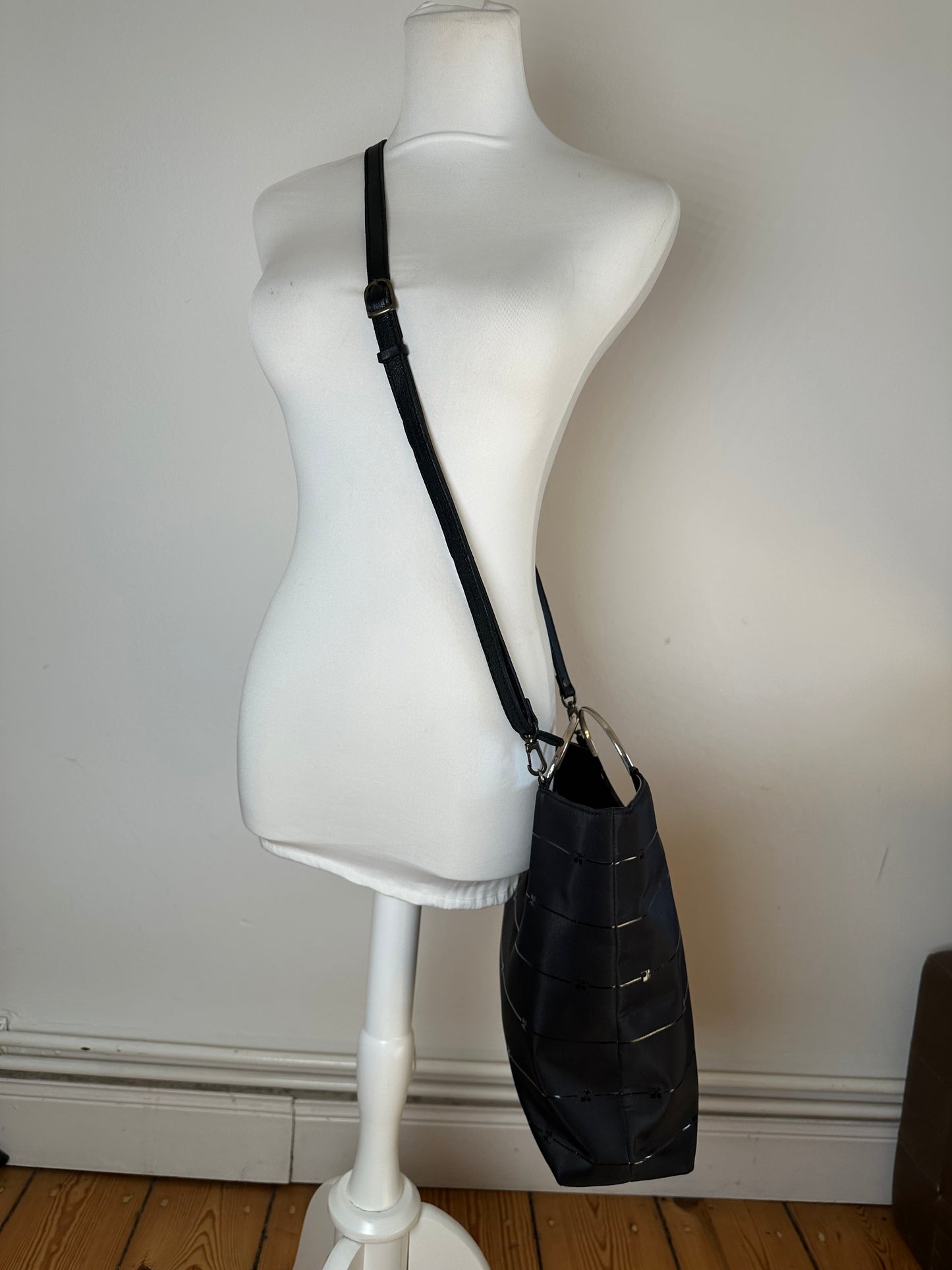 Vintage Courrèges AC Monogram 2Way Tote Bag Black