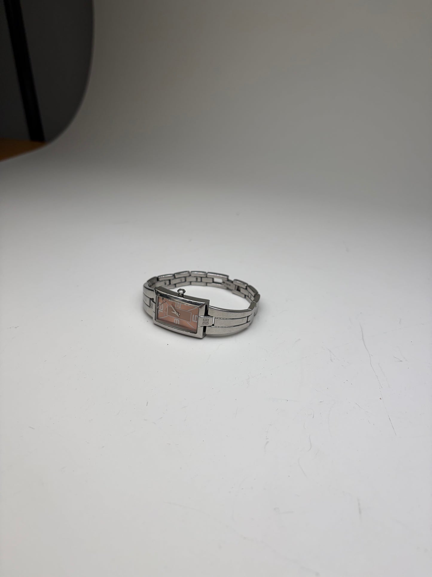 Vintage Givenchy Stainless Steel Bracelet Watch Light Pink