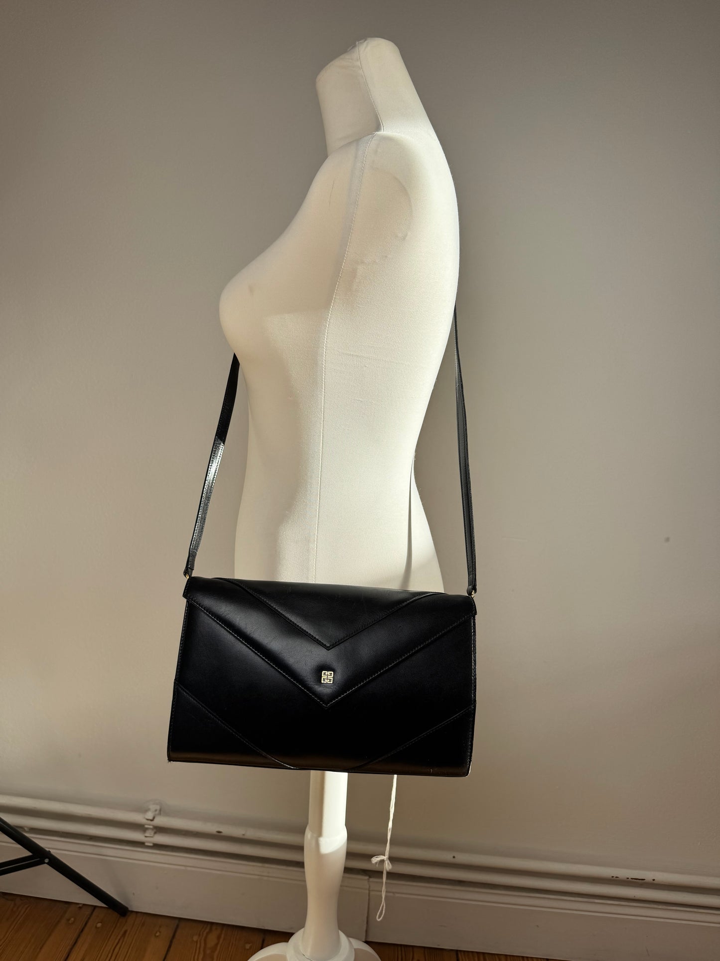 Vintage Givenchy Leather Crossbody Bag black