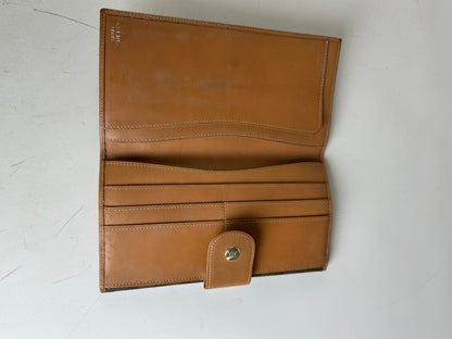 Vintage Celine Monogram Canvas Clutch Wallet Brown Tan