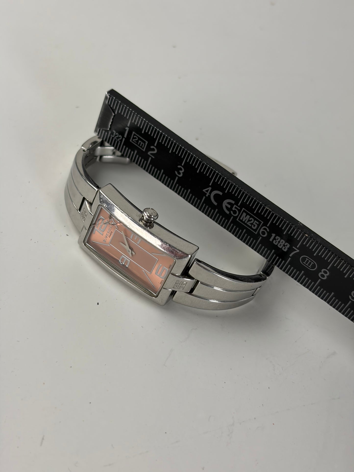 Vintage Givenchy Stainless Steel Bracelet Watch Light Pink