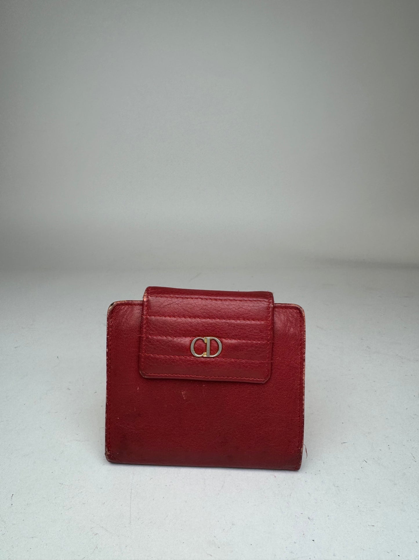 Vintage Dior Leather Wallet Red