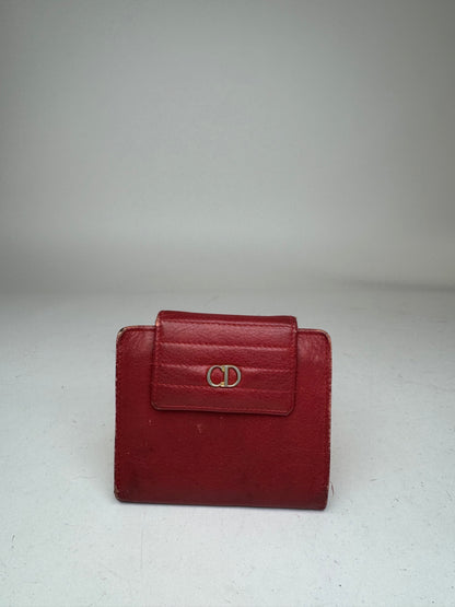 Vintage Dior Leather Wallet Red