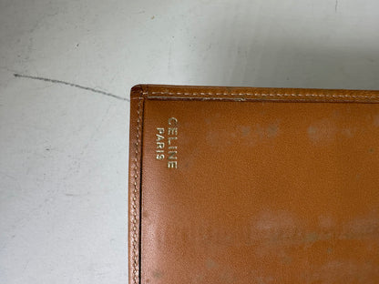 Vintage Celine Monogram Canvas Clutch Wallet Brown Tan