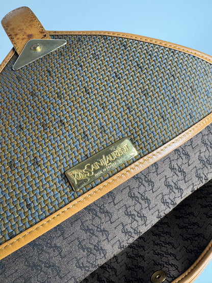 Sac vintage Yves Saint Laurent marron gris Marron