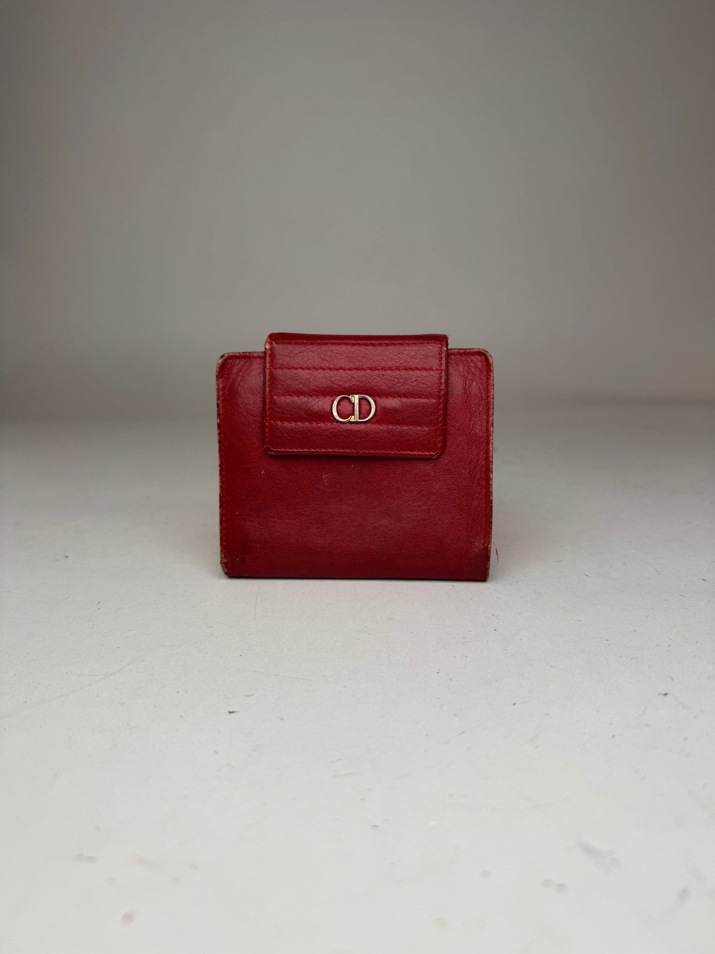 Vintage Dior Leather Wallet Red