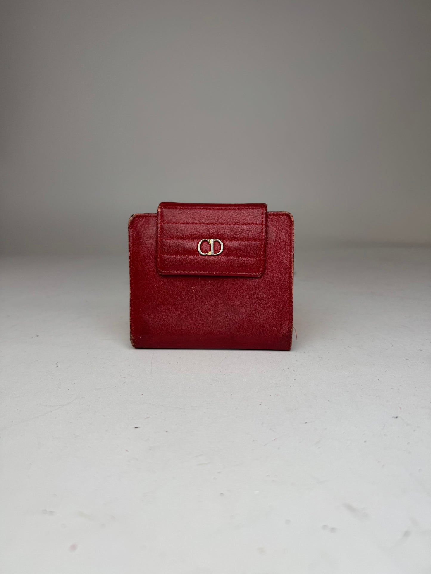 Vintage Dior Leather Wallet Red