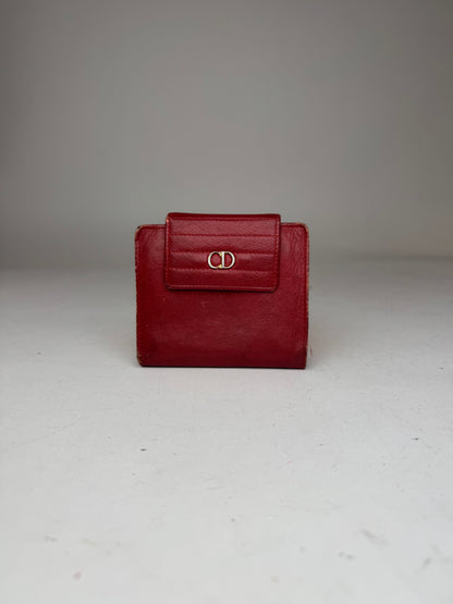Vintage Dior Leather Wallet Red