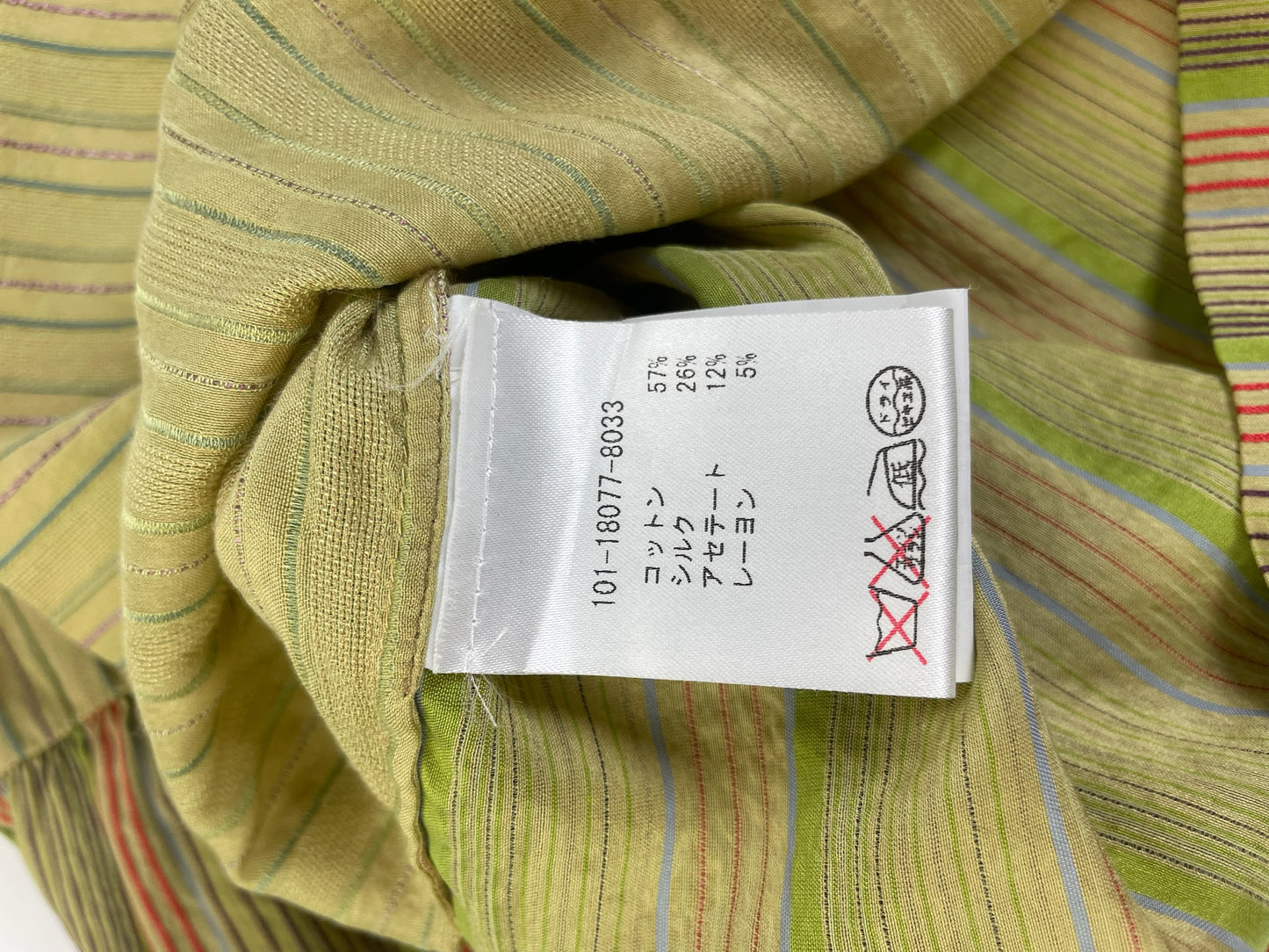 Vintage Etro Striped Silk Top Green Orange IT44