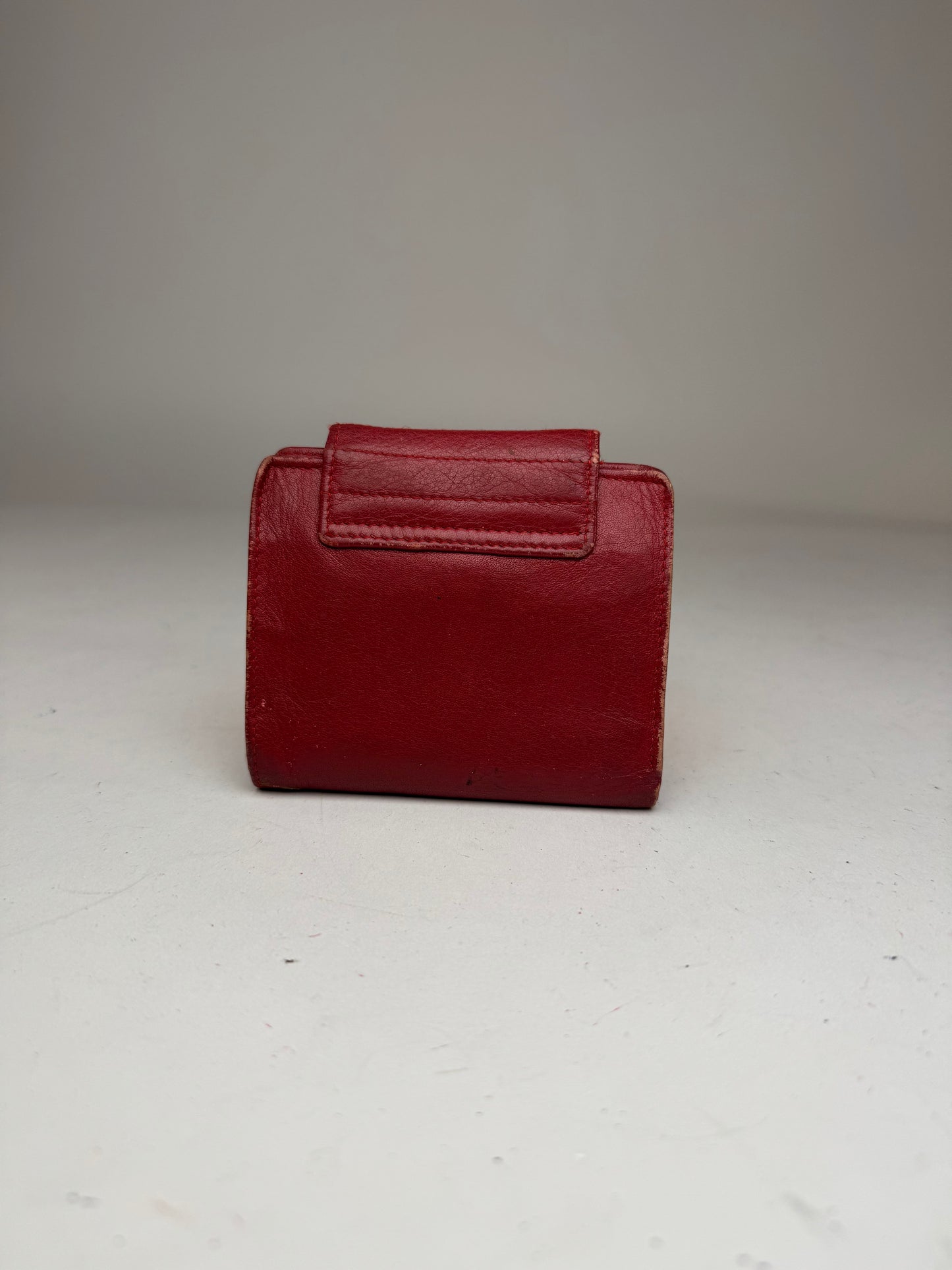 Vintage Dior Leather Wallet Red
