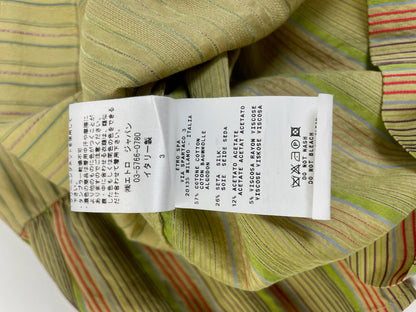 Vintage Etro Striped Silk Top Green Orange IT44