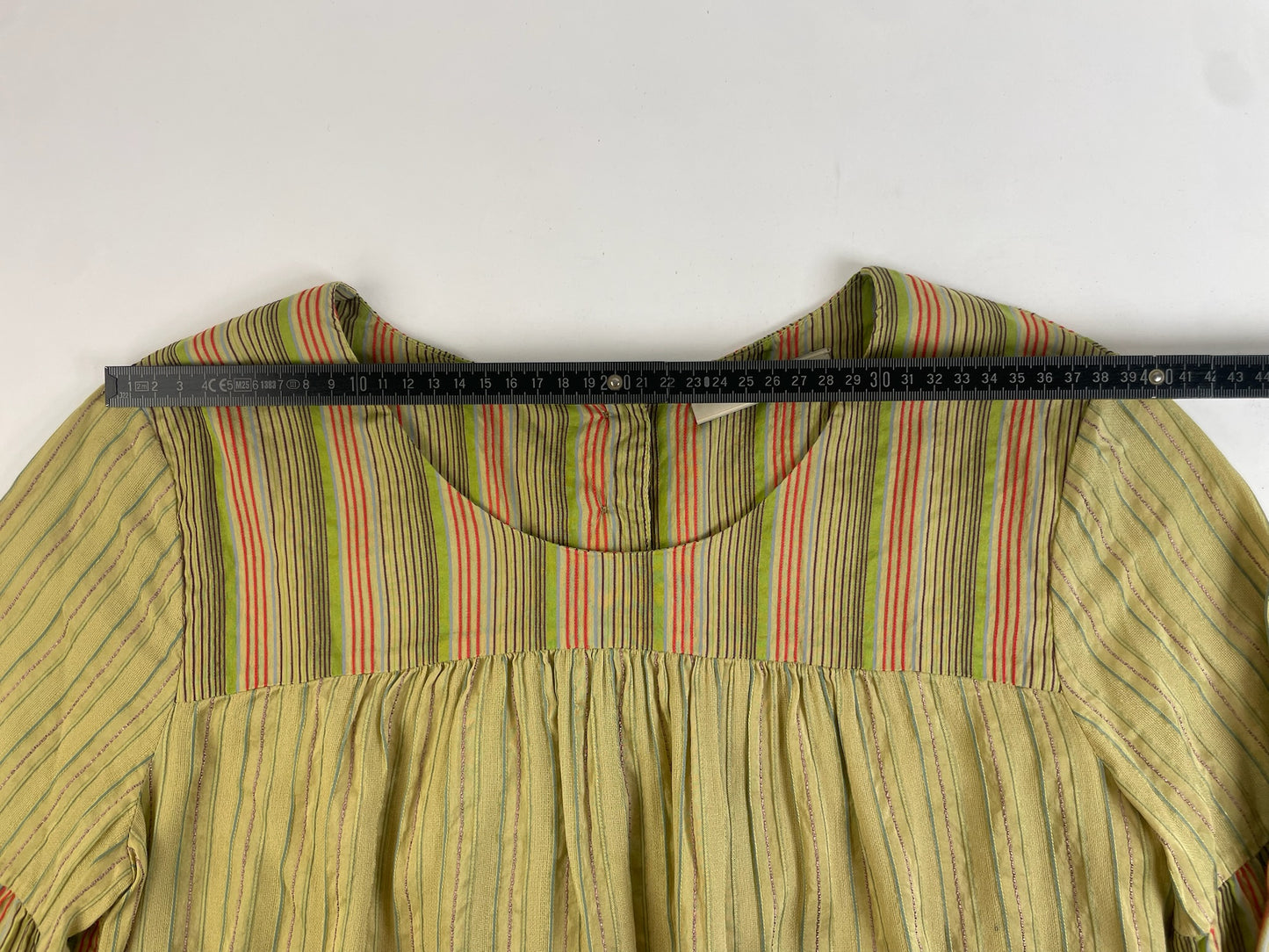 Vintage Etro Striped Silk Top Green Orange IT44
