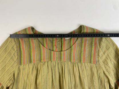Vintage Etro Striped Silk Top Green Orange IT44