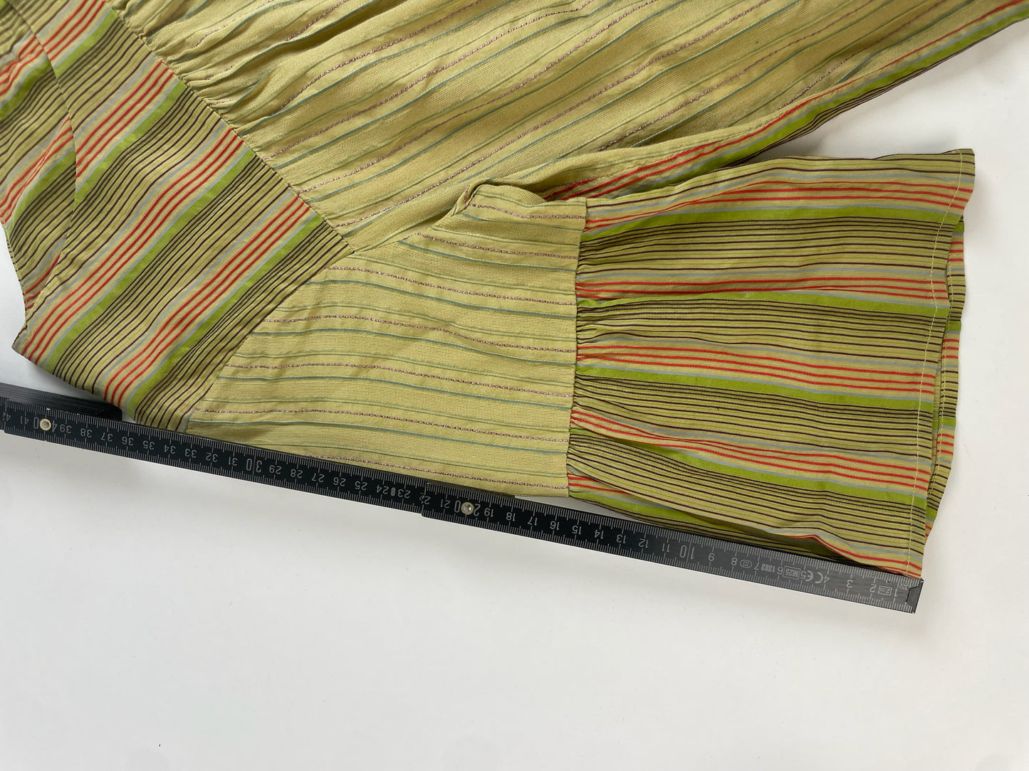 Vintage Etro Striped Silk Top Green Orange IT44