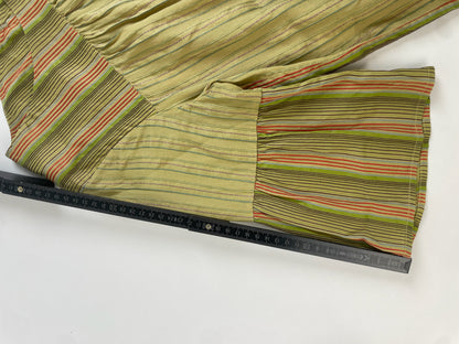 Vintage Etro Striped Silk Top Green Orange IT44