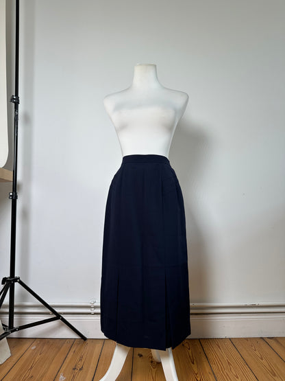 Vintage Burberry Wool Skirt Navy Blue M