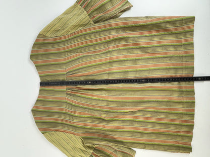 Vintage Etro Striped Silk Top Green Orange IT44