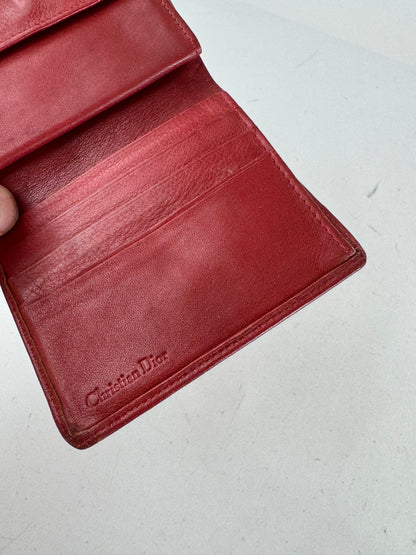 Vintage Dior Leather Wallet Red