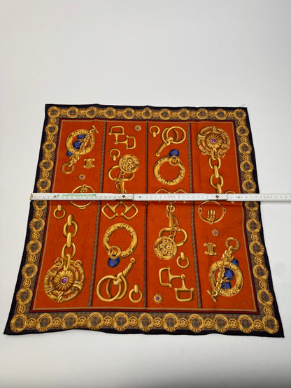 Vintage Celine Baroque Scarf gold orange