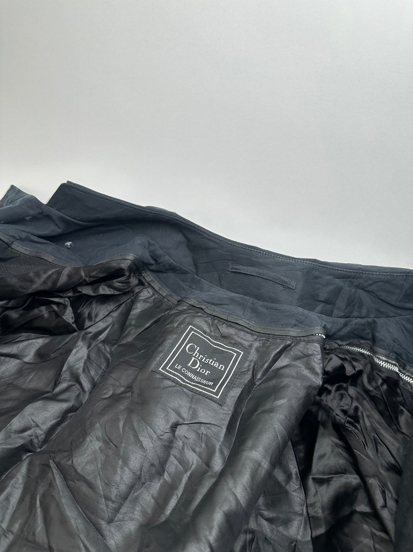Vintage Dior Men's Microfiber Trenchcoat Black XL