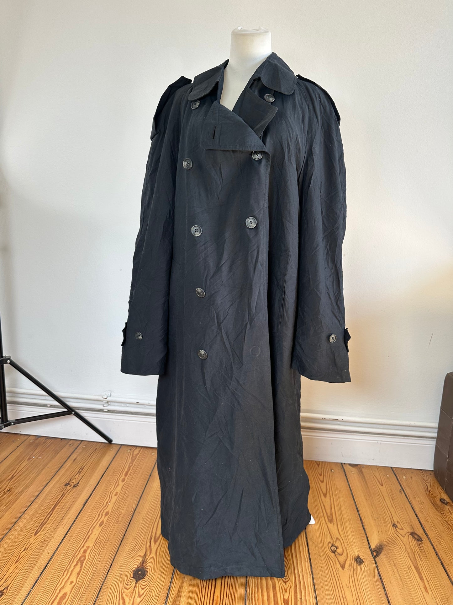Vintage Dior Men's Microfiber Trenchcoat Black XL